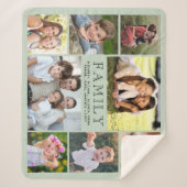 Familie 8 Foto Collage Sage Green Sherpadecke (Vorderseite)