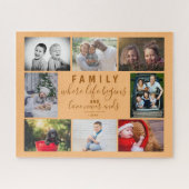 Familie 8 Foto Collage Sprichwort Script Puzzle (Horizontal)
