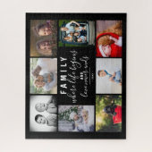 Familie 8 Foto Collage Sprichwort Script Schwarz Puzzle (Vertikal)