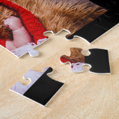Familie 8 Foto Collage Sprichwort Script Schwarz Puzzle (Seite)