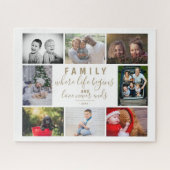 Familie 8 Foto Collage Sprichwort Trendskript Puzzle (Horizontal)