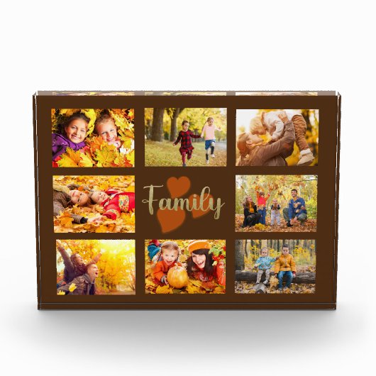 Familie 8 Foto Herbst Herbst Braun Gold Herzen (Vorderseite)