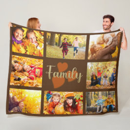 Familie 8 Foto Herbst Herbst Braun Gold Herzen Fleecedecke