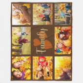 Familie 8 Foto Herbst Herbst Braun Gold Herzen Fleecedecke (Vorderseite)