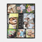 Familie 8 FotoCollage Black Fleecedecke (Vorderseite)