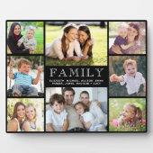 Familie 8 FotoCollage Black Fotoplatte (Vorderseite)