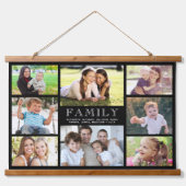 Familie 8 FotoCollage Black Wandteppich Mit Holzrahmen (Vorne)