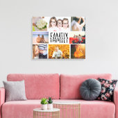 Familie 8 FotoCollage Template plus Name V1 hinzuf Leinwanddruck (Insitu (Wohnzimmer))