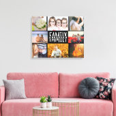 Familie 8 FotoCollage Template plus Name V2 hinzuf Leinwanddruck (Insitu (Wohnzimmer))
