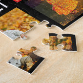 Familie 8 FotoCollage und Name DIY-Vorlage Schwarz Puzzle (Seite)