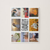 Familie 8 Fotomaterial und Name DIY-Vorlage weiß Puzzle (Vertikal)