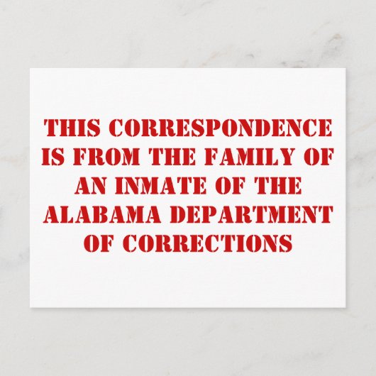 Familie Alabama DoC Postkarte (Vorderseite)