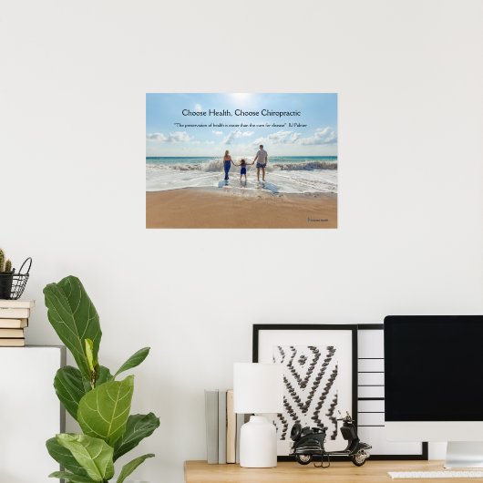 Familie am Strand Chiropraktisches Plakat (Heimbüro)