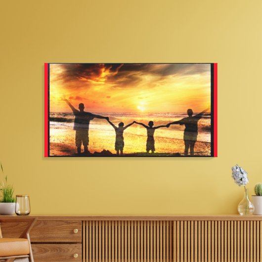 Familie am Strand Leinwanddruck (Insitu (Wohnzimmer))