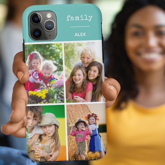 Familie Aquamarin 4 FotoCollage Custom Case-Mate iPhone Hülle