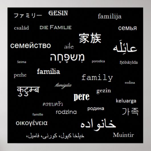 "Familie" auf der ganzen Welt Poster (Vorne)