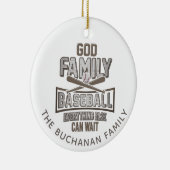Familie Baseball Weihnachten Keramik Ornament (Rechts)