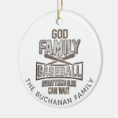 Familie Baseball Weihnachten Keramik Ornament (Links)