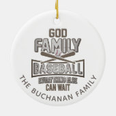 Familie Baseball Weihnachten Keramik Ornament (Hinten)