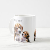 Familie Beagel Kaffeetasse (Vorderseite Links)