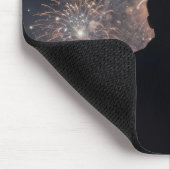Familie beim Feuerwerk Mousepad (Ecke)