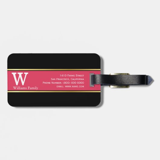 Familie (benutzerdefinierte Infos vor und zurück) Gepäckanhänger (Rückseite horizontal)