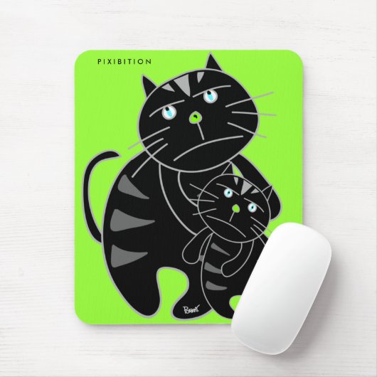Familie Black Cat Mousepad (Mit Mouse)
