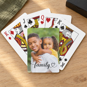 Familie Black Script Benutzerdefiniertes Foto Spielkarten