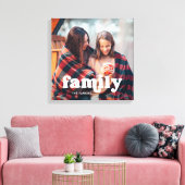 Familie | Boho Text Overlay mit Foto Leinwanddruck (Insitu (Wohnzimmer))