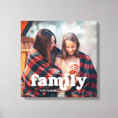 Familie | Boho Text Overlay mit Foto Leinwanddruck (Vorderseite)