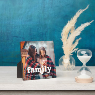 Familie Boho-Textüberlagerung mit Ihrem Foto Fotoplatte