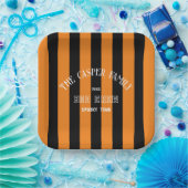 Familie Boo Crew Orange Black Stripe Halloween Pappteller (Party)