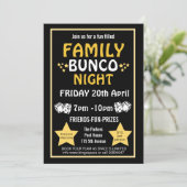 Familie bunco Nacht, bunco Party Pta-Ereignis Einladung (Stehend Vorderseite)