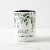 Familie Cabin Wasserfarbe Botanische Vegetation Tasse (Zentrum)