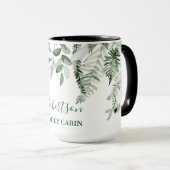 Familie Cabin Wasserfarbe Botanische Vegetation Tasse (VorderseiteRechts)
