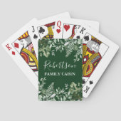 Familie Cabin Watercolor Ivy Ferns Sage Botanisch Spielkarten (Rückseite)