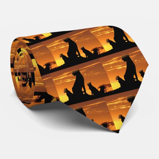 Familie Cheetah Krawatte (Gerollt)