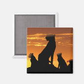 Familie Cheetah Magnet (Vorderseite/Rückseite)