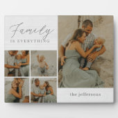 Familie Collage Rustic Modernes Foto Desktop Plaqu Fotoplatte (Vorderseite)