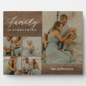 Familie Collage Rustic Modernes Foto Desktop Plaqu Fotoplatte (Vorderseite)