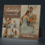 Familie Collage Rustic Modernes Foto Desktop Plaqu Fotoplatte<br><div class="desc">Personalisieren Sie sich einfach mit Ihrem Text und Foto(en) und erstellen Sie ein einmaliges Geschenk für sich oder jemanden,  den Sie Liebe! Die Hintergrundfarbe kann in eine beliebige Farbe Ihrer Wahl geändert werden!</div>
