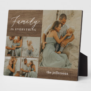 Familie Collage Rustic Modernes Foto Desktop Plaqu Fotoplatte