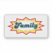 Familie, Comic-Book-Pop-Design Aufkleber (Vorderseite)
