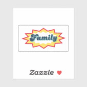 Familie, Comic-Book-Pop-Design Aufkleber (Blatt)