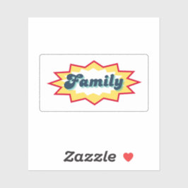 Familie, Comic-Book-Pop-Design Aufkleber