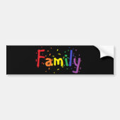 Familie Confetti Rainbow auf Black Autoaufkleber (Vorne)