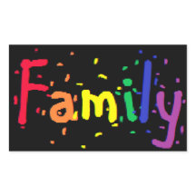 Familie Confetti Rainbow auf Black