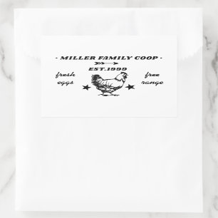 Familie Coop Hen Fresh Eggs Rechteckiger Aufkleber
