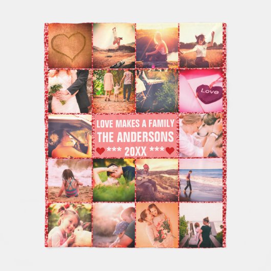 Familie CUustom, verpackt in Liebe Fleecedecke (Vorderseite)