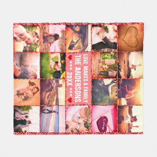 Familie CUustom, verpackt in Liebe Fleecedecke (Vorderseite (Horizontal))